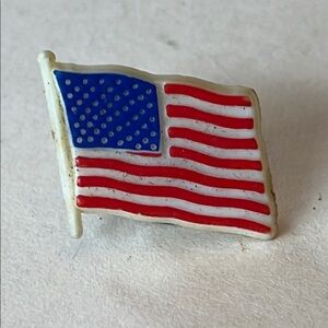 LEWTAN USA White Plastic USA American Flag Stars & Stripes Lapel Pin Pinback